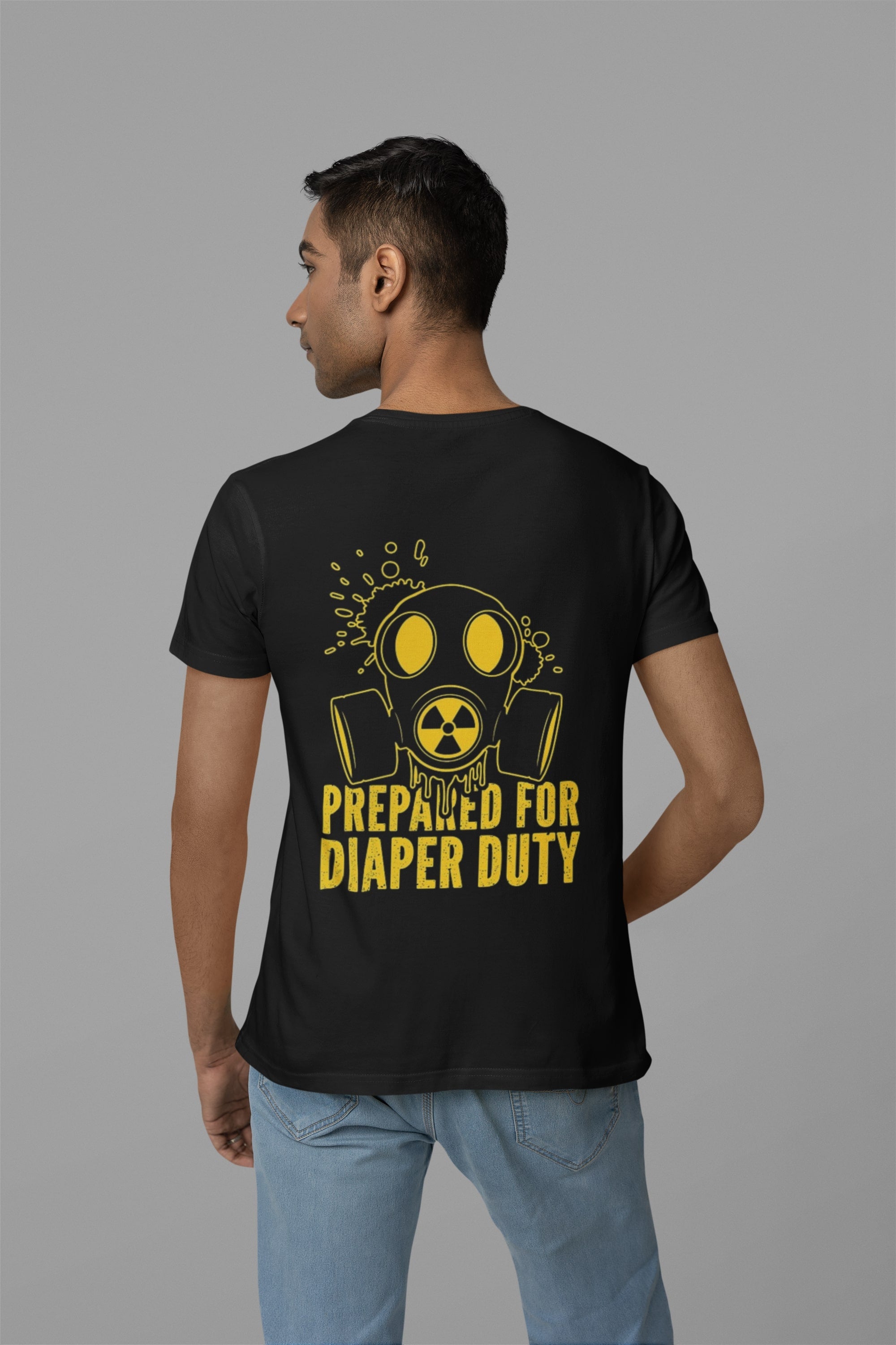 Diaper duty super dad graphic print t shirt for men