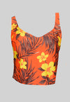 Floral Orange Crop Top With Yellow Palazzo - lacysouls